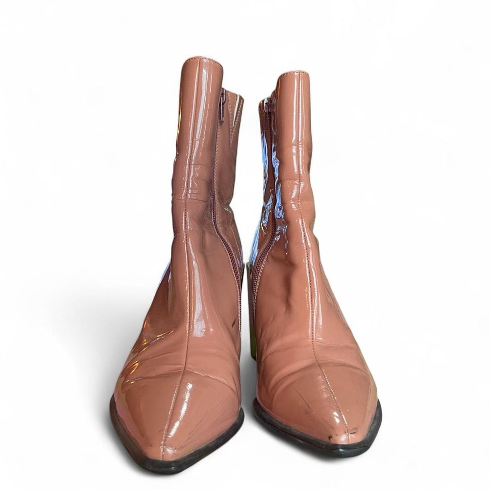 Jeffrey Campbell La Siren Dark Rose Patent Ankle Boots Size 10 View 2